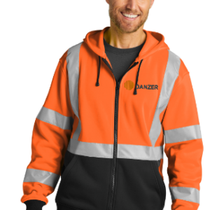 ANSI 107 Class 3 Heavy-Duty Fleece Full-Zip Hoodie (EMBROIDERED)