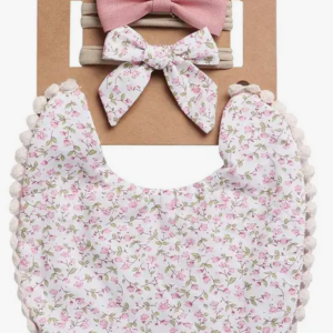 Bib Set (Pink Floral)